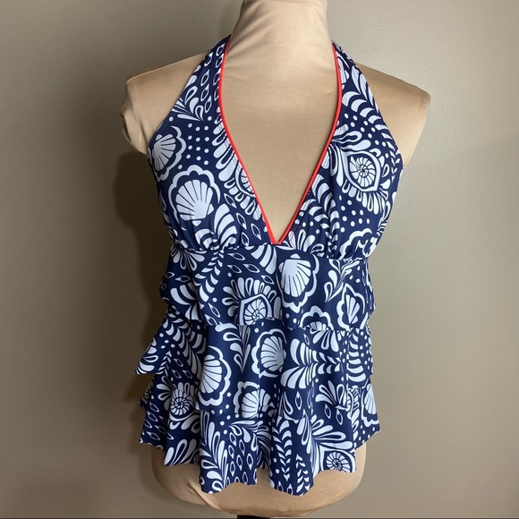 Kim Rogers Other - Kim Rogers tankini bathing suit top, size Small, ruffles, halter tie